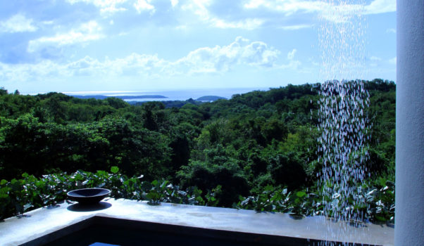 Outdoor pool shower at Casa Angular