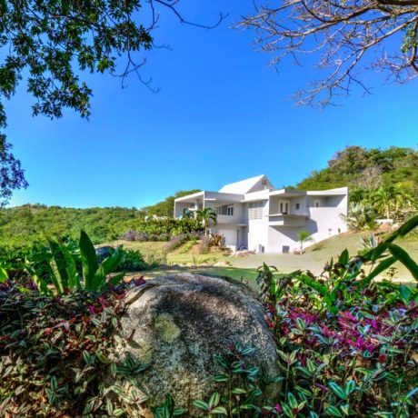 Landscaping on the Casa Angular grounds, a Vieques vacation rental villa.