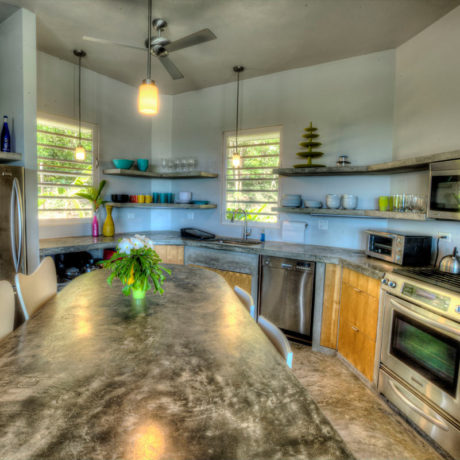 Kitchen at Casa Angular, Vieques vacation rental, Puerto Rico. Photo by Karl Alexander.