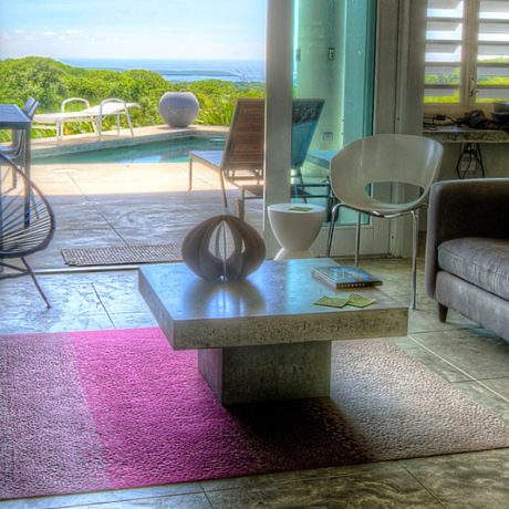 Casa Angular living room view of the Caribbean